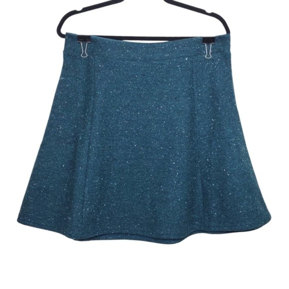 Loft Womens Speckled Teal A-Line Mini Skirt Size 8 NWT